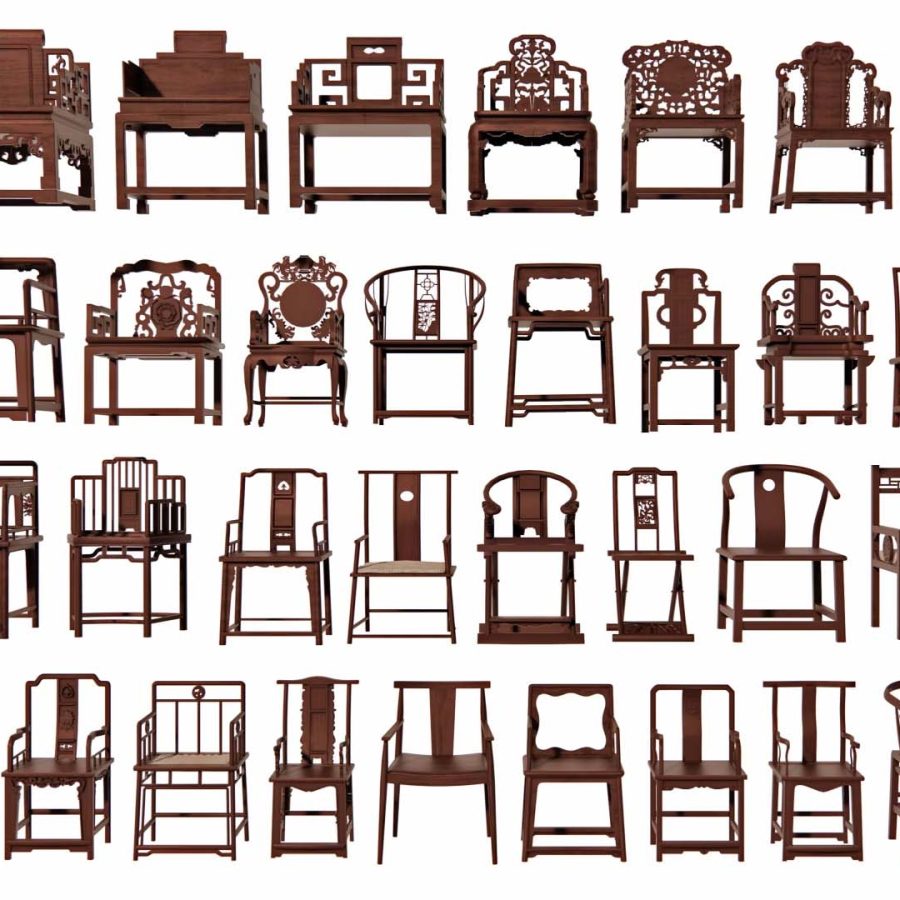 Wooden-chair 3D models_VR